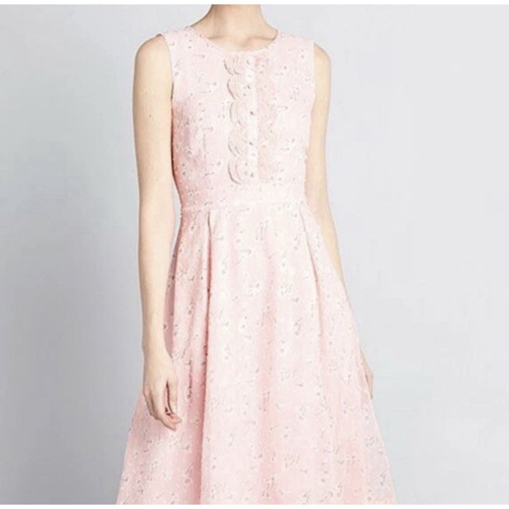 ModCloth Effortless Flashback Pink Fit‎ & Flare Retro Inspired Dress L